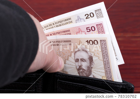 Bosnia and Herzegovina convertible mark in the wallet 78310702
