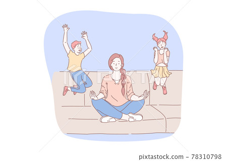 Meditation, relaxation during stress, concentration concept 78310798