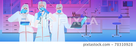 doctors team working together in hospital laboratory vaccine development fight against covid-19 concept doctors team working together in hospital laboratory vaccine development fight against covid-19 concept 78310928