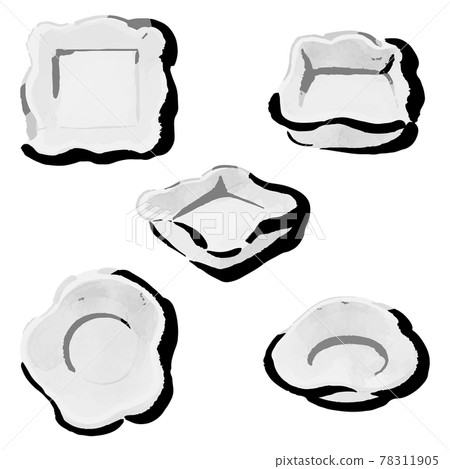 Illustration material: Empty plate color illustration set 78311905