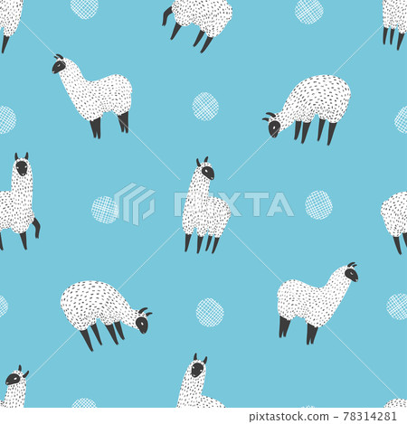 Cute llama seamless pattern 78314281