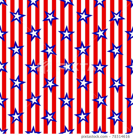 Seamless pattern with blue white stars on red striped background. Patriotic backdrop Seamless pattern with blue white stars on red striped background. Patriotic backdrop 78314616