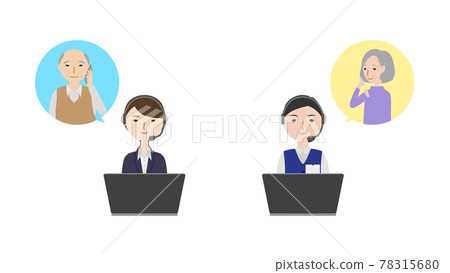 回答詢問的耳機的婦女 回答詢問的耳機的婦女 78315680