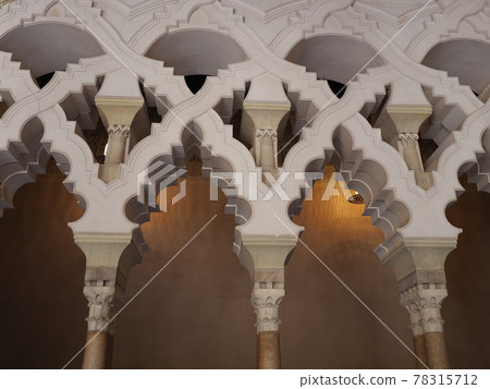 Arabic arcs of palace in Saragossa city in Spain Arabic arcs of palace in Saragossa city in Spain 78315712