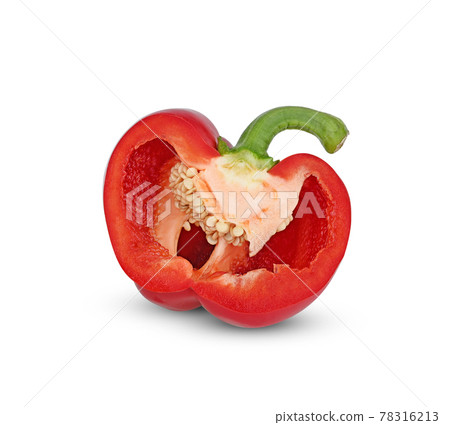 Sweet peppers red slice isolated on white background Sweet peppers red slice isolated on white background 78316213