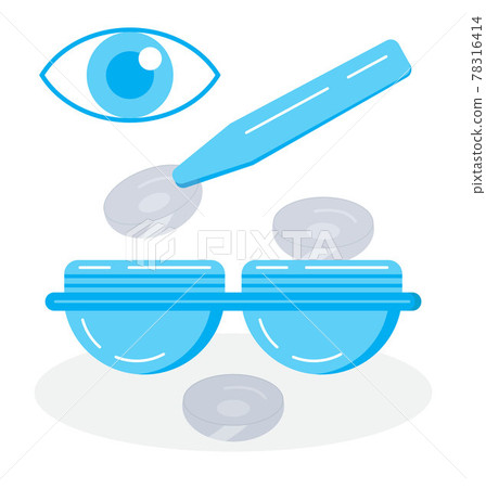 Contact lens illustratation vector. Medical ophthalmologist eyesight 78316414
