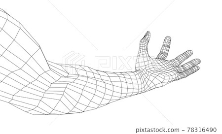 Hand hold some tiny or thin object. Vector 78316490