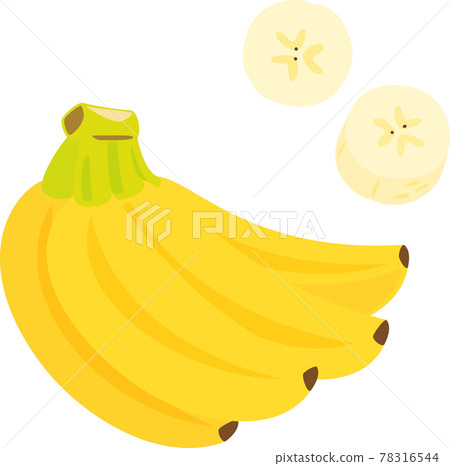 Bunch of bananas and sliced cross section 78316544
