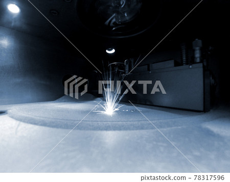 3D printer printing metal. Laser sintering machine for metal. 3D printer printing metal. Laser sintering machine for metal. 78317596
