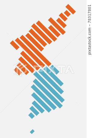 Simplicity modern abstract geometry North and South Korea map. Simplicity modern abstract geometry North and South Korea map. 78317801