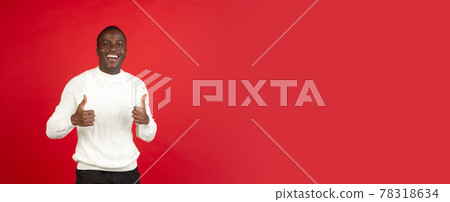 African young male portrait isolated over studio background with copyspace 78318634