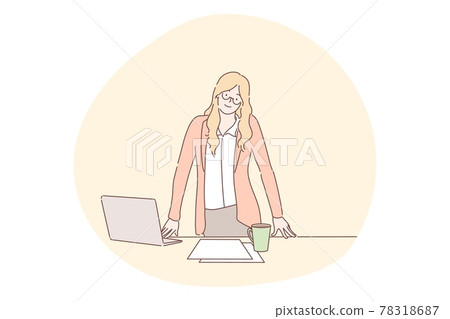 Businesswoman in office concept Businesswoman in office concept 78318687