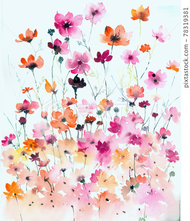  Colorful floral material combinations and design elements 78319381