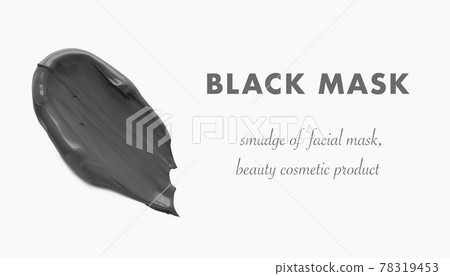 Black clay beauty mask wash off smear isolated 3d realistic vector illustration. Concept facial skincare product banner 78319453