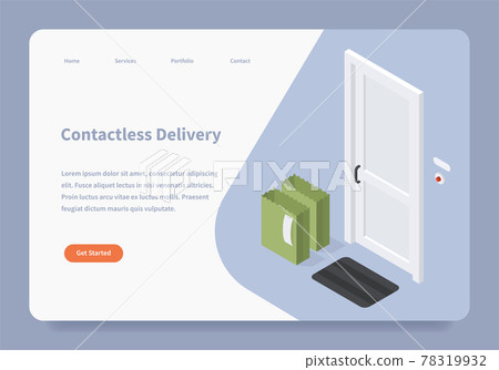 Contactless Delivery Landing Page Concept 78319932