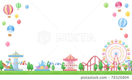 可愛的遊樂園frame_illustration material_16:9 可愛的遊樂園frame_illustration material_16:9 78320804