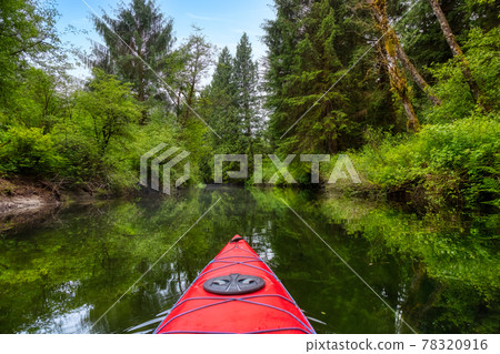 Adventure Concept Kayaking in Red Kayak Adventure Concept Kayaking in Red Kayak 78320916