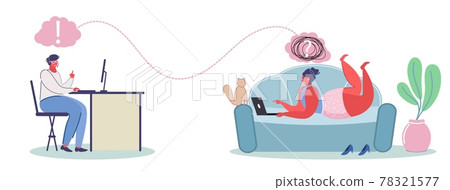 Online psychological help service, vector flat illustration 78321577