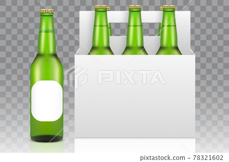 Six pack of beer mockup, vector realistic illustration Six pack of beer mockup, vector realistic illustration 78321602