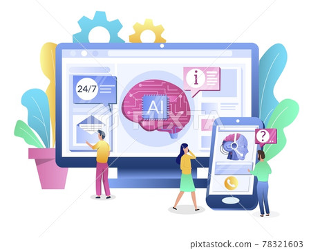 Ai chatbot consultant concept vector flat style design illustration Ai chatbot consultant concept vector flat style design illustration 78321603