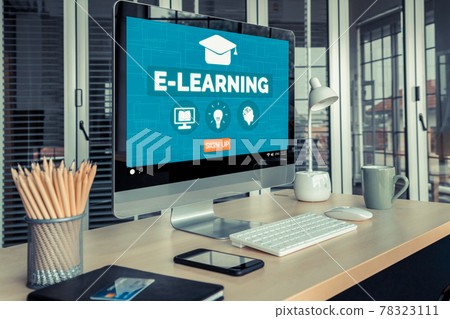 E-learning and Online Education for Student and University Concept. E-learning and Online Education for Student and University Concept. 78323111