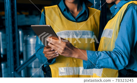 Female warehouse worker working at the storehouse Female warehouse worker working at the storehouse 78323245