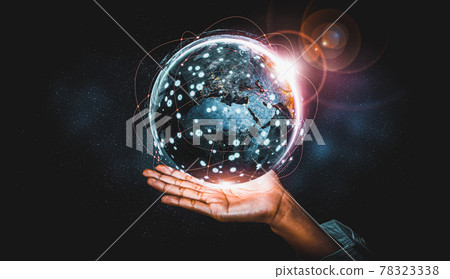 Global network connection covering earth with link of innovative perception Global network connection covering earth with link of innovative perception 78323338