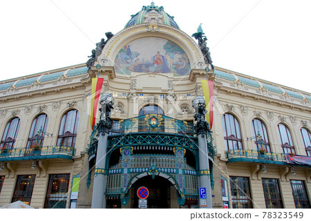 The front of the Czech Republic's capital, Prague Civic Center The front of the Czech Republic's capital, Prague Civic Center 78323549