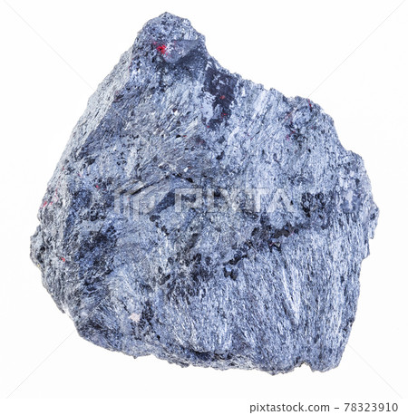rough antimonite (stibnite) ore on white 78323910