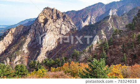 panoramic view of rocks and color mountain slope panoramic view of rocks and color mountain slope 78324018