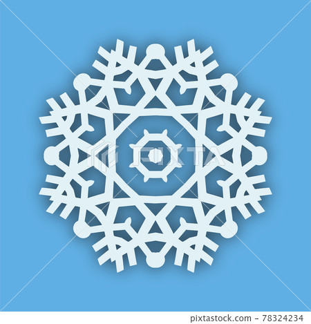 Blue snowflake icon , winter vector template, holiday simple logo design 78324234