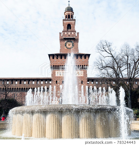 water fountain Fontana di Piazza Castello in Milan water fountain Fontana di Piazza Castello in Milan 78324443