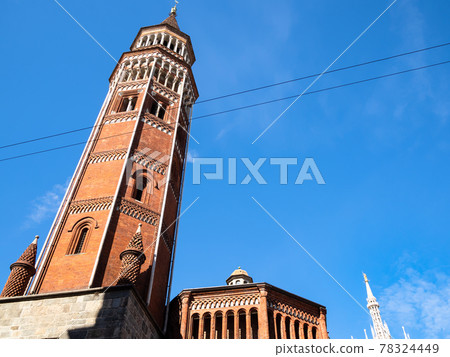 view of church San Gottardo in Corte in Milan 78324449