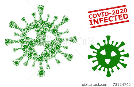 Covid-19 Virus Composition of Covid-19 Virus Items and Scratched Covid-2020 Infected Stamp Covid-19 Virus Composition of Covid-19 Virus Items and Scratched Covid-2020 Infected Stamp 78324743