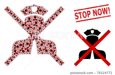 Cancel Policeman Collage of Cancel Policeman Icons and Scratched Stop Now! Stamp Cancel Policeman Collage of Cancel Policeman Icons and Scratched Stop Now! Stamp 78324772