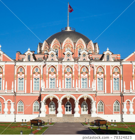 front view of Petrovsky Traveling Palace in Moscow front view of Petrovsky Traveling Palace in Moscow 78324823