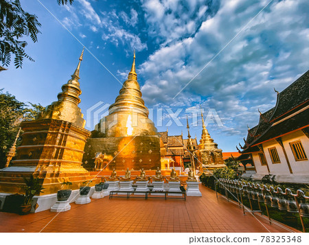 Wat Phra Singh Woramahawihan Gold Temple in Chiang Mai, Thailand 78325348