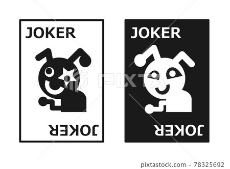 Two types of joker illustrations of playing cards 78325692