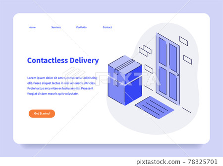 Contactless Delivery Landing Page Concept 78325701