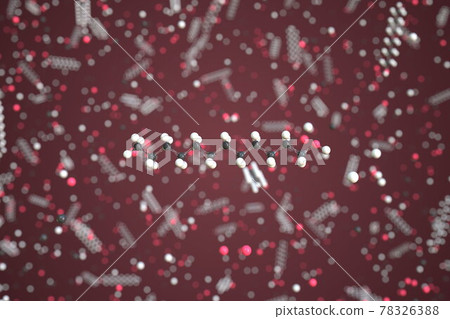 Lauryl alcohol molecule, scientific molecular model, 3d rendering Lauryl alcohol molecule, scientific molecular model, 3d rendering 78326388