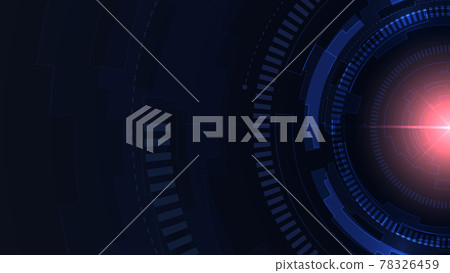 Dark blue artificial intelligence tech vector background. Abstract, futuristic, high technology, engineering, modern, science, template background. Ratio full hd. 78326459