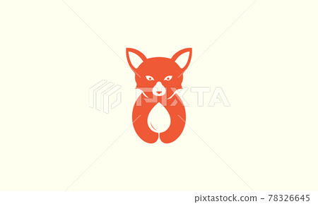 cute animal fox with drop water logo symbol icon vector graphic design illustration 78326645