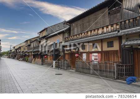 京都旅遊勝地花見小路通 照片素材 圖片 圖庫