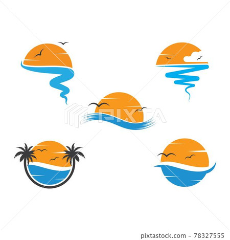 wave sun logo icon vector illustration design wave sun logo icon vector illustration design 78327555