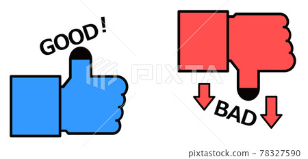用手指表達好壞的插圖 用手指表達好壞的插圖 78327590