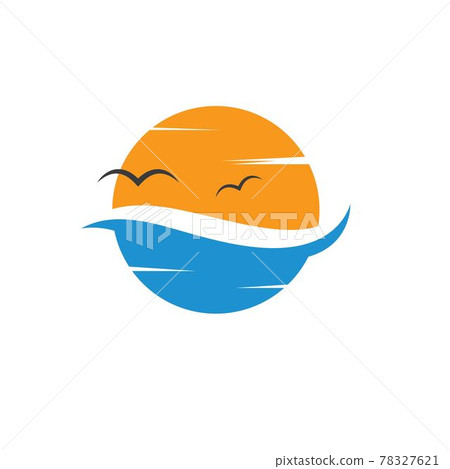 wave sun logo icon vector illustration design wave sun logo icon vector illustration design 78327621