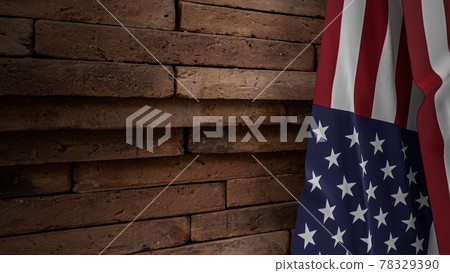 The united states of america flag on brick...-插圖素材 [78329390] - PIXTA圖庫