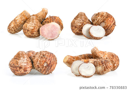 taro root isolated on white background 78330883