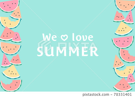 Illustration frame of watermelons lined up vertically in pastel colors Illustration frame of watermelons lined up vertically in pastel colors 78331401