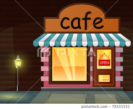 A cafe in the night background illustration A cafe in the night background illustration 78331531
